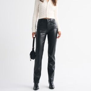 Abercrombie 90s Straight Ultra High Rise Leather Pant CURVE LOVE